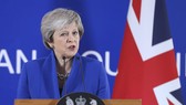 11月25日,在比利時布魯塞爾,英國首相特雷莎·梅在歐盟特別峰會後出席新聞發布會。 (圖源:新華社)