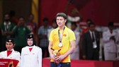 Nguyễn Minh Phụng trên bục nhận HCB hạng cân 84kg nam. Ảnh: DŨNG PHƯƠNG