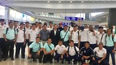 Đội Becamex Bình Dương tại sân bay quốc tế Hồng Công. Ảnh: ANH TRẦN