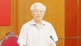 Tổng Bí thư, Chủ tịch nước Nguyễn Phú Trọng chủ trì phiên họp. Ảnh: TTXVN