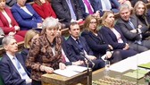 英國首相特蕾莎‧梅在國會講話。(圖源:AFP)
