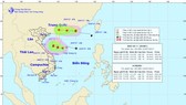 Direction of Typhoon Roke and a tropical depression in the East Sea on July 23 (Photo: national weather bureau)