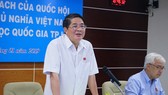 Ông Nguyễn Đức Hải, Chủ nhiệm Ủy ban Tài chính, Ngân sách Quốc hội phát biểu tại buổi làm việc