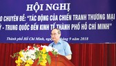 Bí thư Thành ủy TPHCM Nguyễn Thiện Nhân phát biểu tại hội nghị. Ảnh: NGUYỄN ĐÌNH
