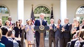 Tổng thống Mỹ Donald Trump phát biểu tại Nhà Trắng