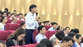 Đại diện Trường ĐH Sư phạm Hà Nội 2 nêu những khó khăn khi khai báo ngành, chỉ tiêu theo quy định mới của phần mềm