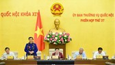Phó Chủ tịch Thường trực Quốc hội Tòng Thị Phóng phát biểu tại phiên họp. Ảnh: VIẾT CHUNG