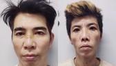 Hai vợ chồng Hoàng Long - Anh Thảo (từ trái qua phải) tại cơ quan công an