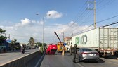 Hiện trường vụ tai nạn. Ảnh: C.P.