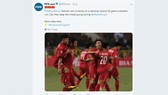 Tài khoản Twitter của FIFA công nhận thành tích của tuyển Việt Nam