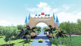 Cổng vào dự án Khu đô thị biển Seaway Bình Châu