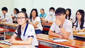 Thí sinh tự tin trước khi bước vào giờ thi chính thức