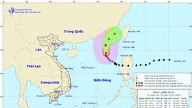 The photo shows direction of the storm on November 1