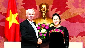 Chủ tịch Quốc hội Nguyễn Thị Kim Ngân tiếp Viện trưởng Viện Kiểm sát tối cao Hungary Péter Polt. Ảnh: TTXVN