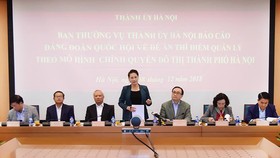 Chủ tịch Quốc hội Nguyễn Thị Kim Ngân phát biểu tại buổi làm việc.