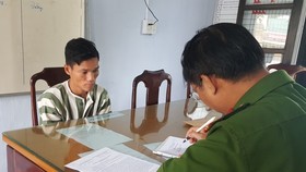 Đối tượng Nguyễn Đức Cường tại cơ quan công an