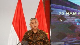 Ông Hanif Salim, Tổng lãnh sự Cộng hòa Indonesia tại Thành phố Hồ Chí Minh phát biểu tại buổi họp mặt. Ảnh: TTXVN