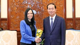 Chủ tịch nước Trần Đại Quang đã tiếp Đại sứ Ba Lan Barbara Szymanowska. Ảnh: TTXVN