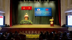 Quang cảnh Lễ kỷ niệm 45 năm thiết lập quan hệ ngoại giao Việt Nam - Nhật Bản (21-9-1973 - 21-9-2018) tại TPHCM. Ảnh: VTV