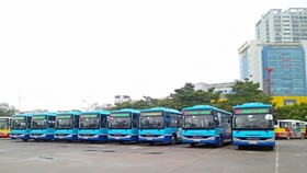Tuyến buýt 109 có lộ trình Bến xe Mỹ Đình-Sân bay Nội Bài giá vé là 8.000 đồng/lượt. Ảnh: Transerco cung cấp