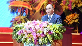 Thủ tướng Nguyễn Xuân Phúc phát biểu tại buổi lễ kỷ niệm. Ảnh: VGP