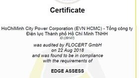 EVNHCMC nhận Chứng chỉ bình đẳng giới toàn cầu