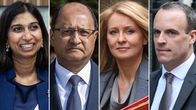 Từ trái qua lần lượt là Suella Braverman, Shailesh Vara, Esther McVey và Dominic Raab
