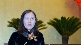 Chủ nhiệm Ủy ban Tư pháp Lê Thị Nga vừa trình bày trước Quốc hội Báo cáo thẩm tra về công tác phòng, chống tham nhũng