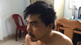 Đối tượng Trung tại cơ quan công an.