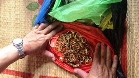 Số vàng tang vật bị cơ quan công an thu giữ