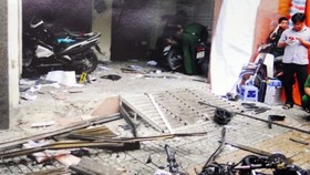 At the explosion scene (Photo: VNA)