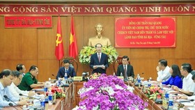 President Tran Dai Quang speaks at the working session (Source: VNA)