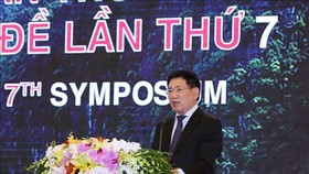 ASOSAI Chairman in the 2018-2021 term Ho Duc Phoc speaks at the closing ceremony (Source: VNA)