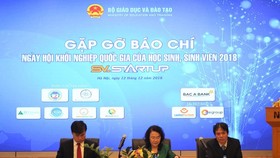 The National Student Entrepreneurship Festival 2018 will take place in Hanoi on December 16, said the press conference (Source: vtv.vn)