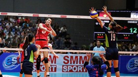 Chủ công Trần Thị Thanh Thuý (3) từng đoạt danh hiệu tấn công xuất sắc ở giải đấu năm 2017.
