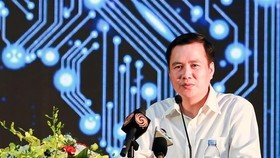 Deputy Minister of Science and Technology Bui The Duy delivered a speech at the 2019 Vietnam Artificial Intelligence day (AI4VN). (Photo: VNA)