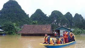 An area in Tan Hoa commune of Minh Hoa district, the central province of Thanh Hoa, is flooded in early September (Photo: VNA)