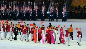 The Vietnamese sport delegation at the opening ceremony of the 29th SEA Games in Malaysia in 2017 (Photo: 24h.com.vn)