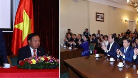 Prime Minister Nguyen Xuan Phuc at the meeting with embassy staff and representatives of Vietnamese expats in Russia (Photo: VNA)