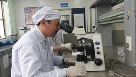 TS. Hoàng Minh Châu tại phòng nghiên cứu