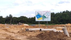 Dự án chưa hoàn tất thủ tục pháp lý đang rao bán (ấp Thanh Bình, xã Lộc An, huyện Long Thành). Ảnh: NÔNG NGÂN