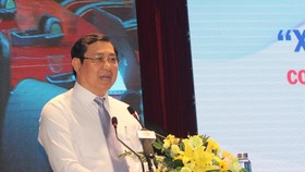 Ông Huỳnh Đức Thơ, chủ ịch UBND TP Đà Nẵng bày tỏ sự ủng hộ, biết ơn đối với những đóng góp các địa phương về vấn đề xây dựng thành phố môi trường