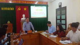 Ông Hồ Trung Phước, Trưởng ban Tuyên giáo Tỉnh ủy Bình Thuận thông tin tại buổi họp báo.