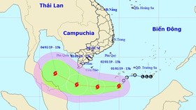 Direction of Typhoon Pabuk (Photo: national weather bureau)