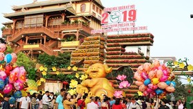 Can Tho flower street crowded of holidaymakers (Photo: SGGP)