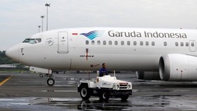 Garuda Indonesia’s only Boeing 737 Max 8 aircraft at Jakarta airport (Photo: Reuters)