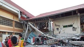 Buildings are demaged at the 5.8-magnitude shallow quake in the northeast coast of Mindanao island. (Photo: The Pioneer)