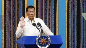 Philippine President Rodrigo Duterte speaks before the joint Congress in Manila on July 22 (Photo: AFP/VNA)