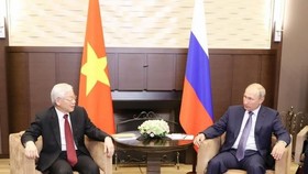 Tổng Bí thư Nguyễn Phú Trọng hội đàm với Tổng thống Vladimir Putin trong chuyến thăm chính thức Liên bang Nga, tháng 9-2018. Ảnh: TTXVN