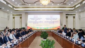 Quang cảnh buổi gặp gỡ giữa lãnh đạo Thành phố Hồ Chí Minh và EuroCham. Ảnh: TTXVN